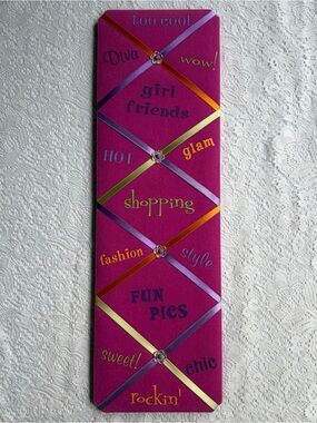 Vintage Y2K Vue2 Pink / Purple Girly French Memo Board Photo Holder Room Decor